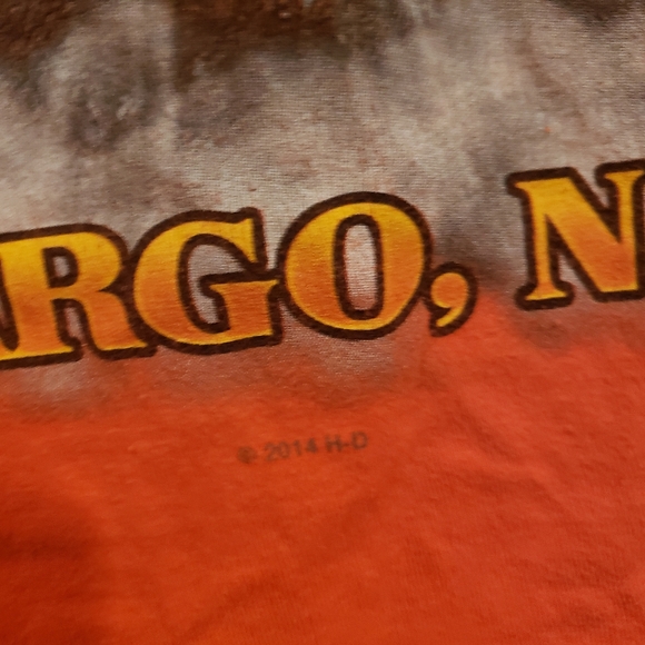 Harley-Davidson Fargo ND Orange Mens   Tee 2014 - 2016 L - Picture 3 of 6